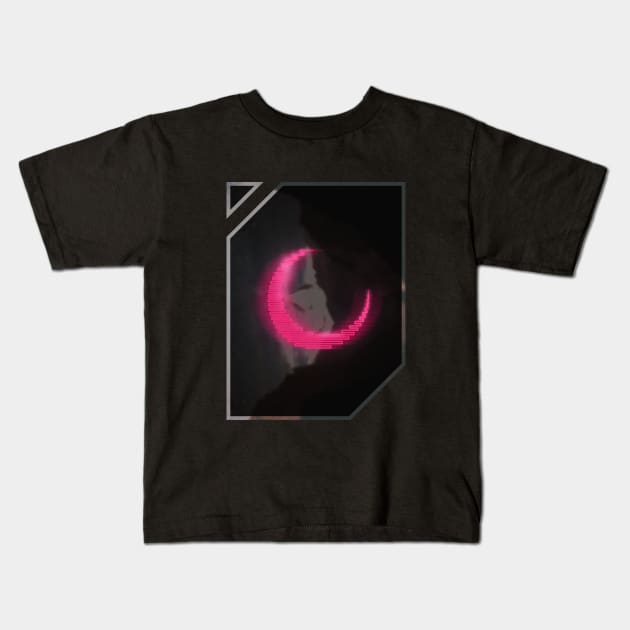 Hot pink neon - electro moon Kids T-Shirt by Ghostlyboo